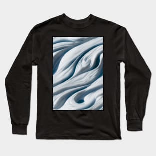 Luxurious White Blue Marble Stone Pattern #12 Long Sleeve T-Shirt